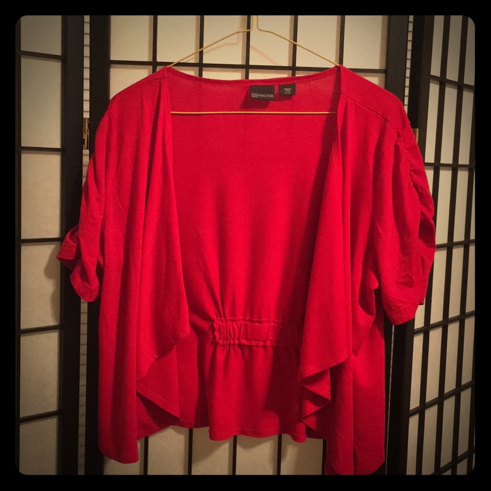 Pretty open front red vest